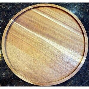 New 11.5 Inches Candle Holder Tray Home Decor, Round Wood Tray for Coffee Table